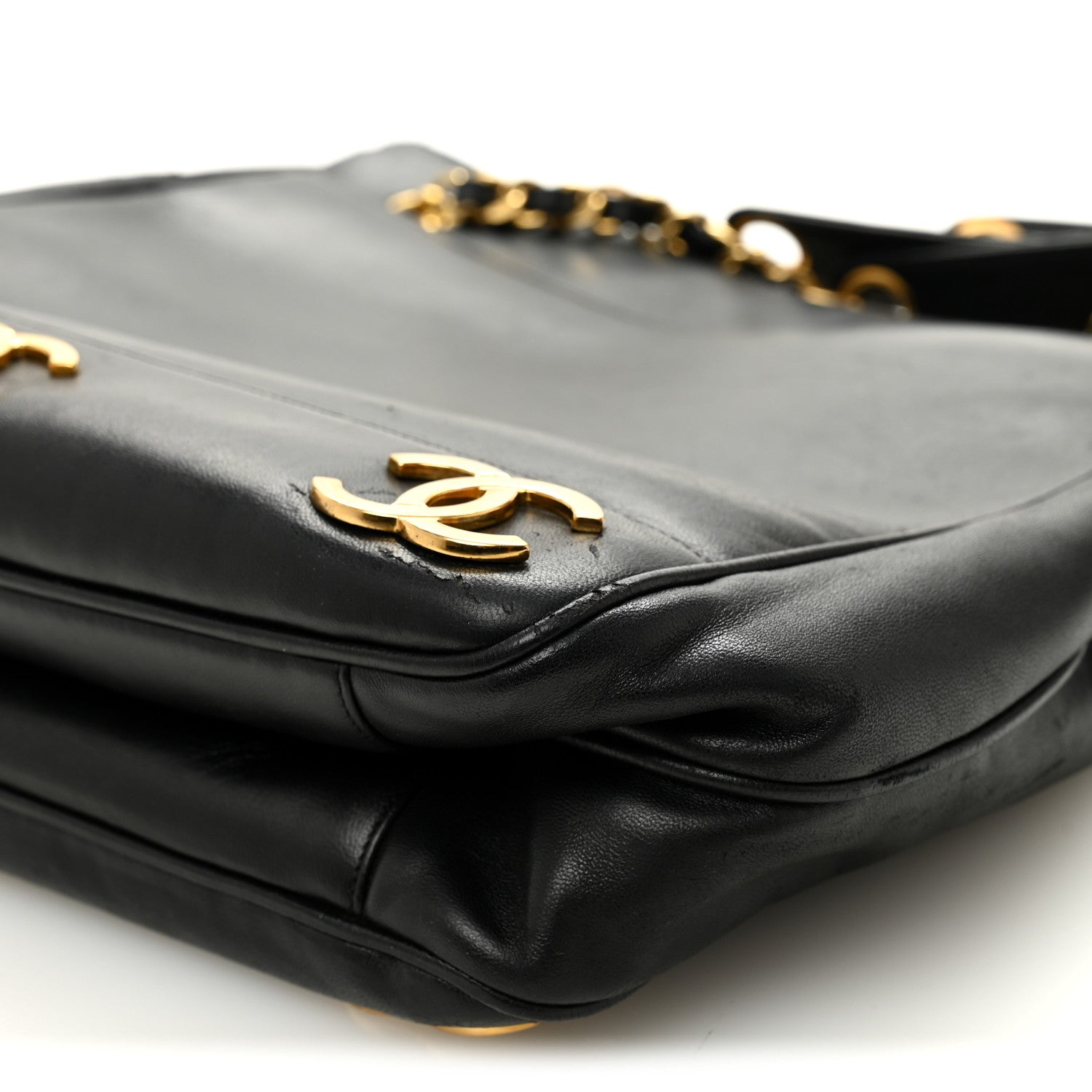 Chanel Lambskin Triple CC Shoulder Bag Black