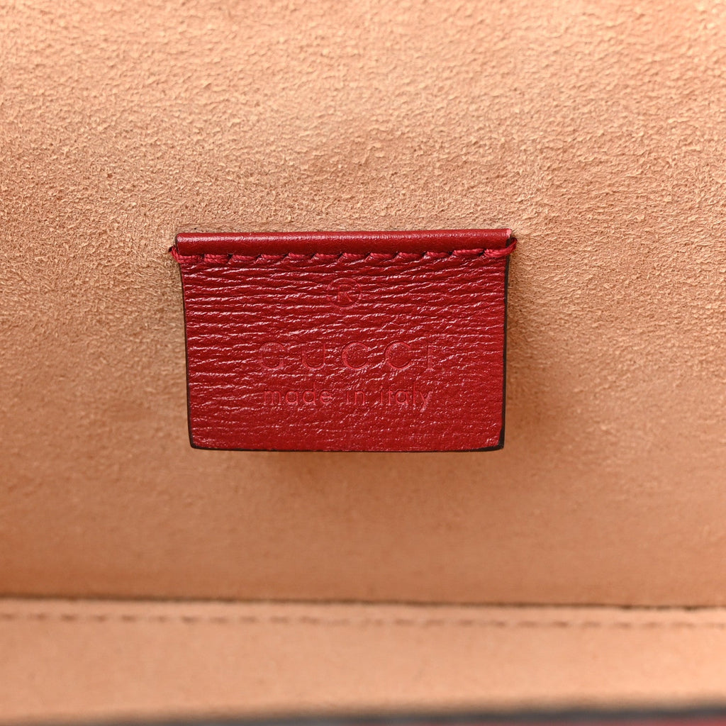Gucci Azalea Calfskin Small Padlock Bamboo Shoulder Bag Romantic Cerise