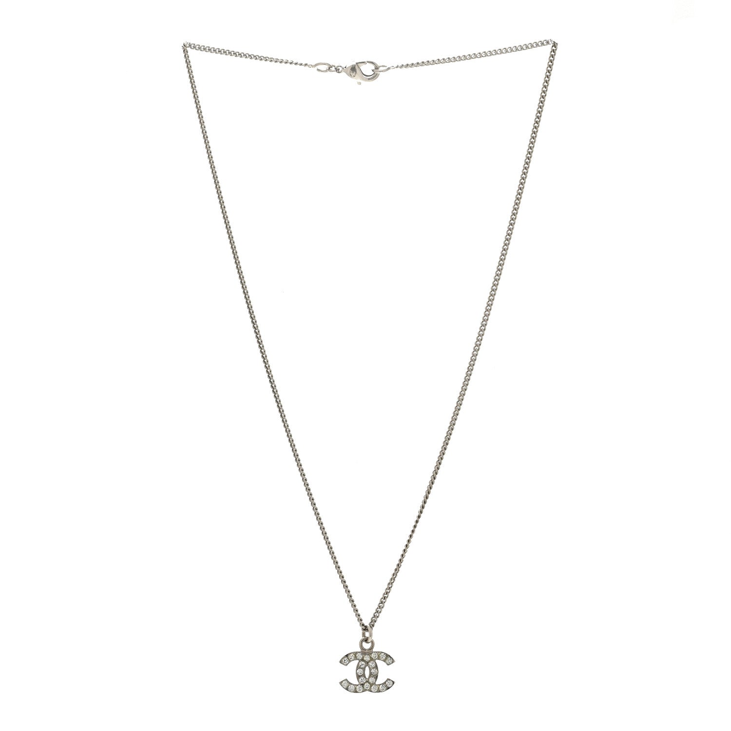 Crystal Timeless CC Necklace Silver