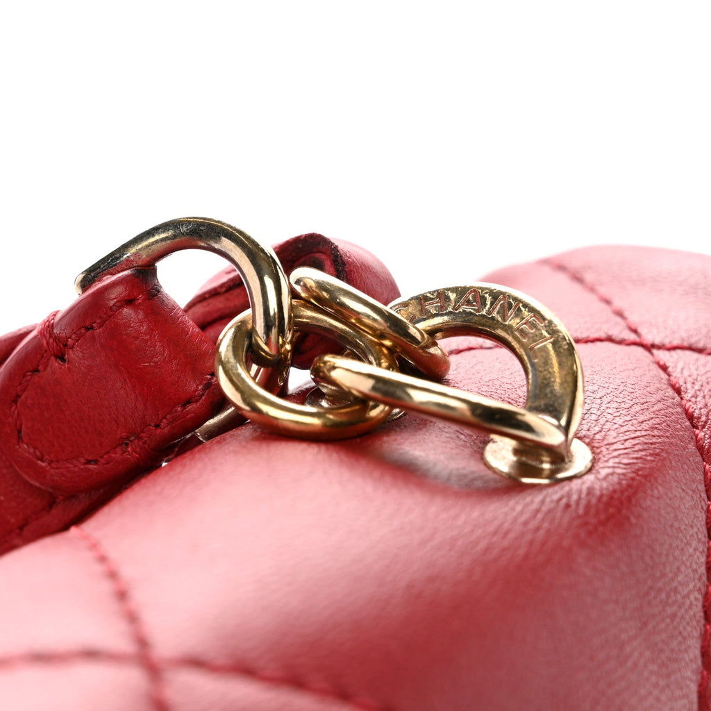 Chanel Lambskin Quilted Easy Carry Flap Red