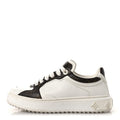 Louis Vuitton Calfskin Embossed Monogram Time Out Sneakers 36 White