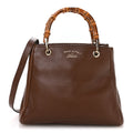 Gucci Calfskin Small Bamboo Shopper Tote Acero