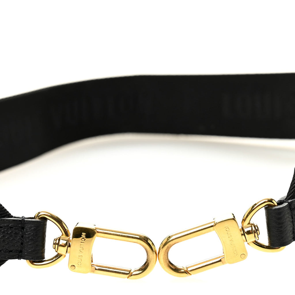 Louis Vuitton Nylon Empreinte Monogram Giant Bandouliere Strap with Coin Purse Black Beige