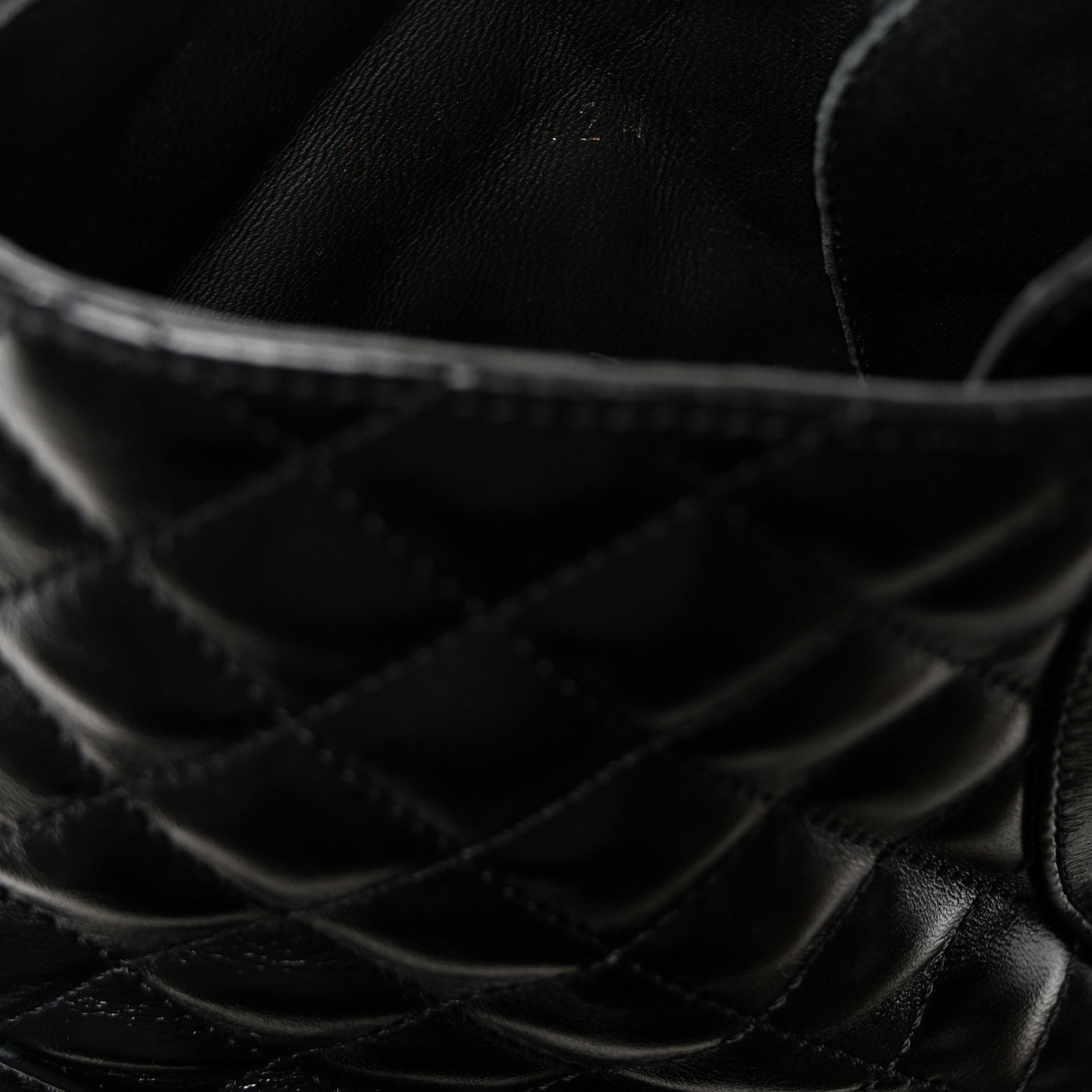 Chanel Shiny Lambskin Quilted Lace Up Combat Boots 39 Black
