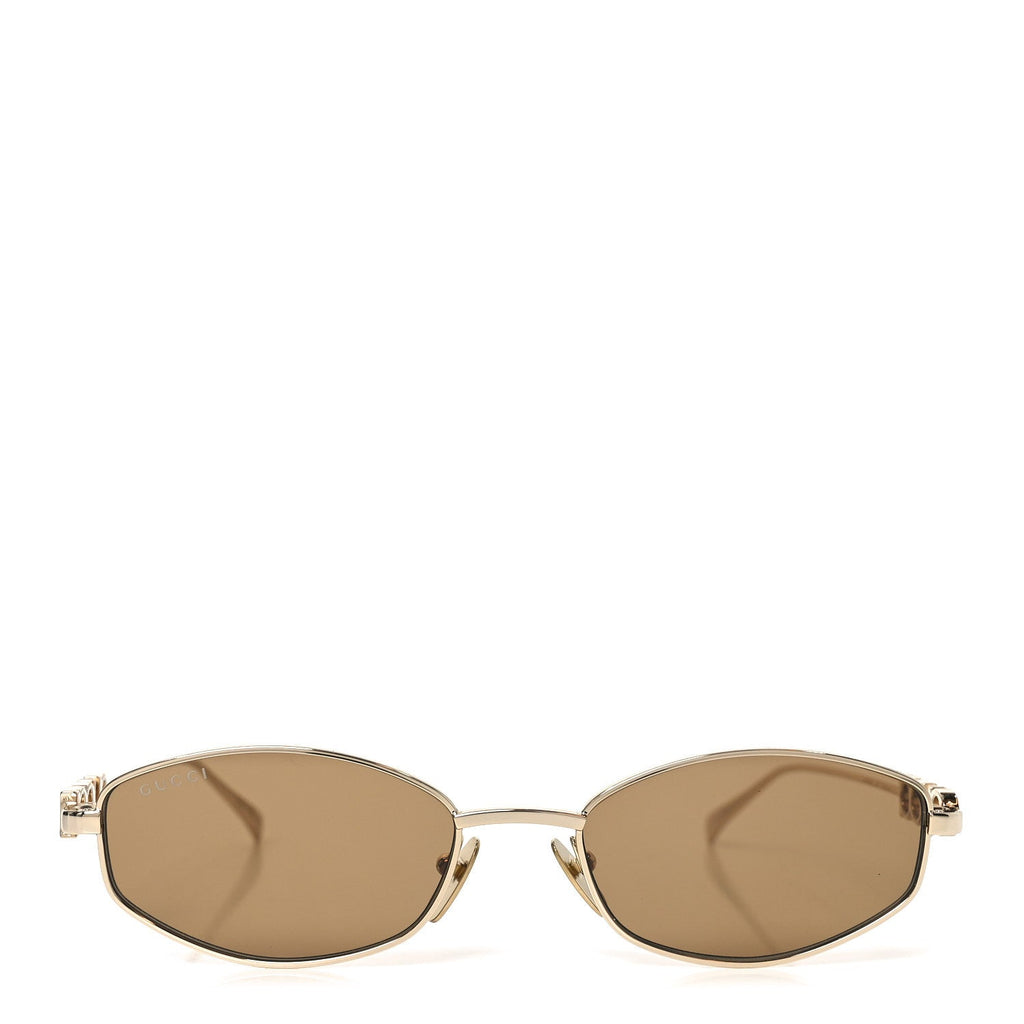 Gucci Metal Logo Oval Sunglasses GG1802S Gold