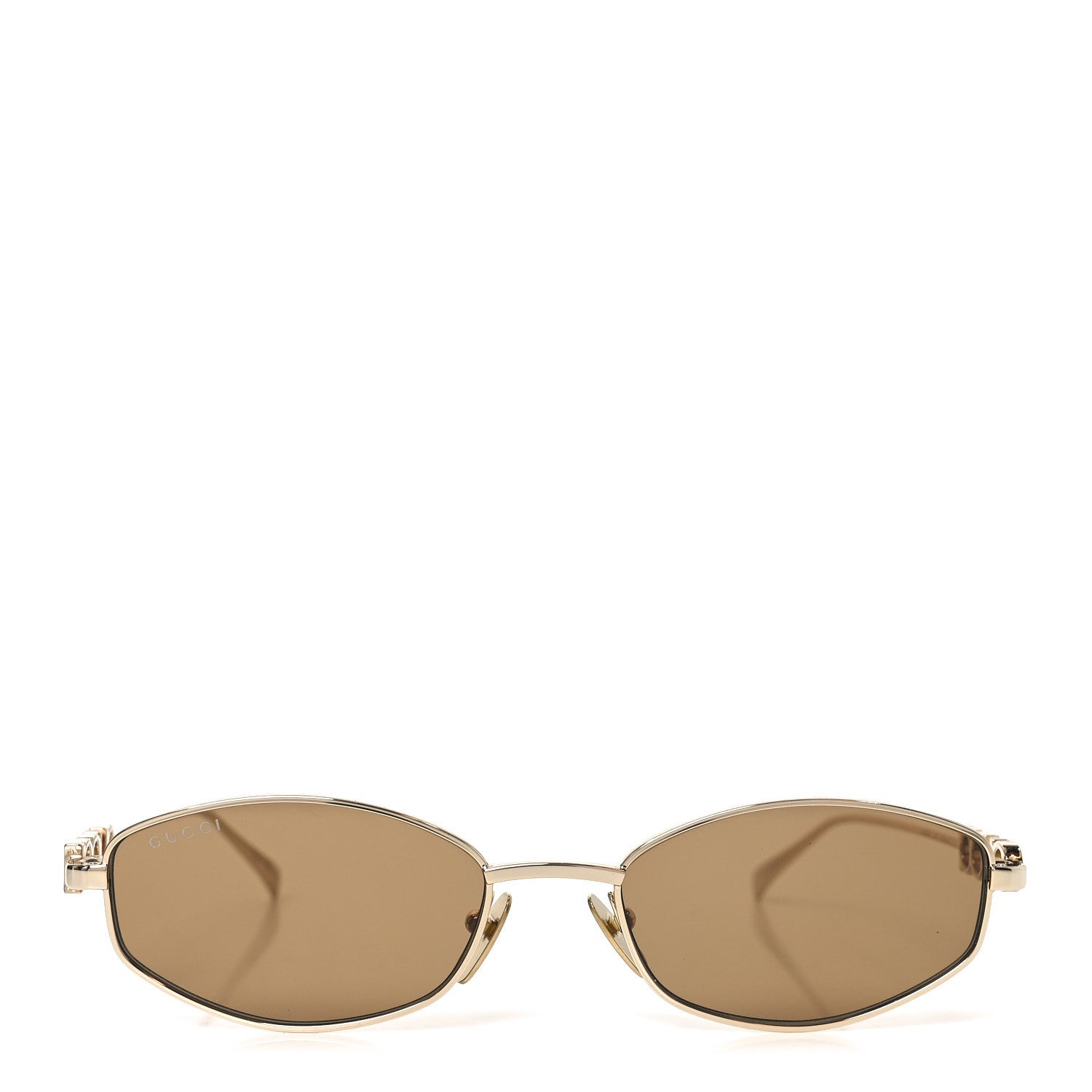 Gucci Metal Logo Oval Sunglasses GG1802S Gold