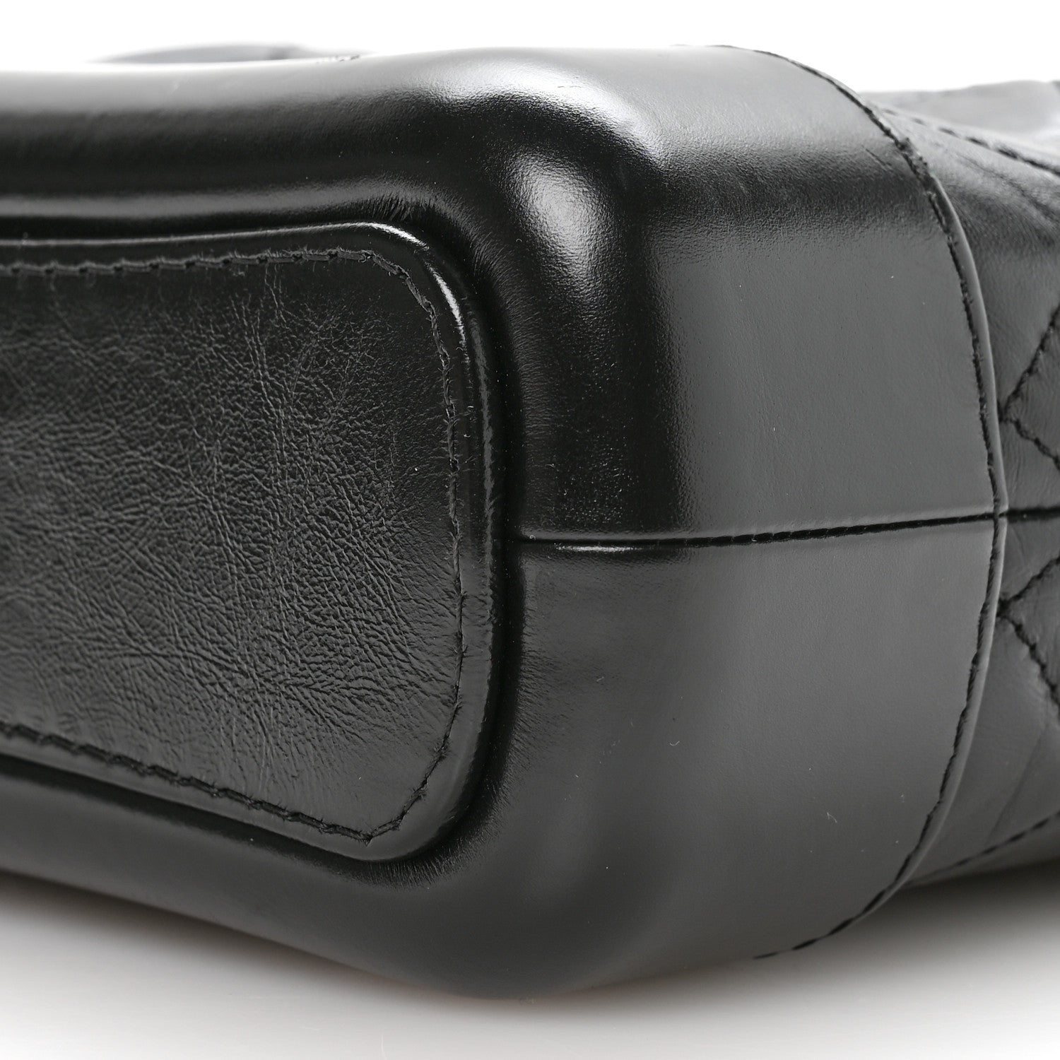 Chanel Aged Calfskin Quilted Small Gabrielle Logo Hobo Black