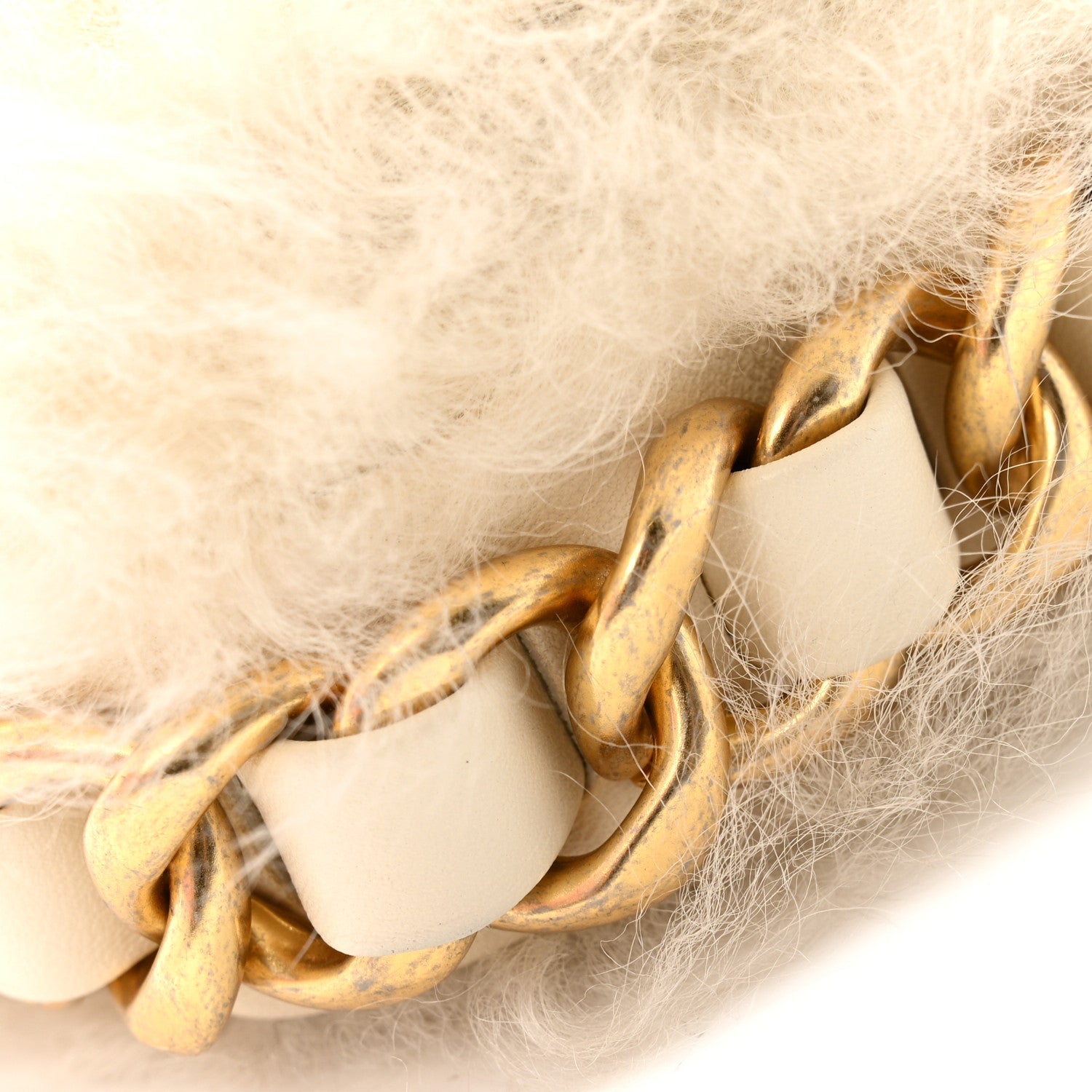 Chanel Fantasy Fur CC Mini Flap Bag White