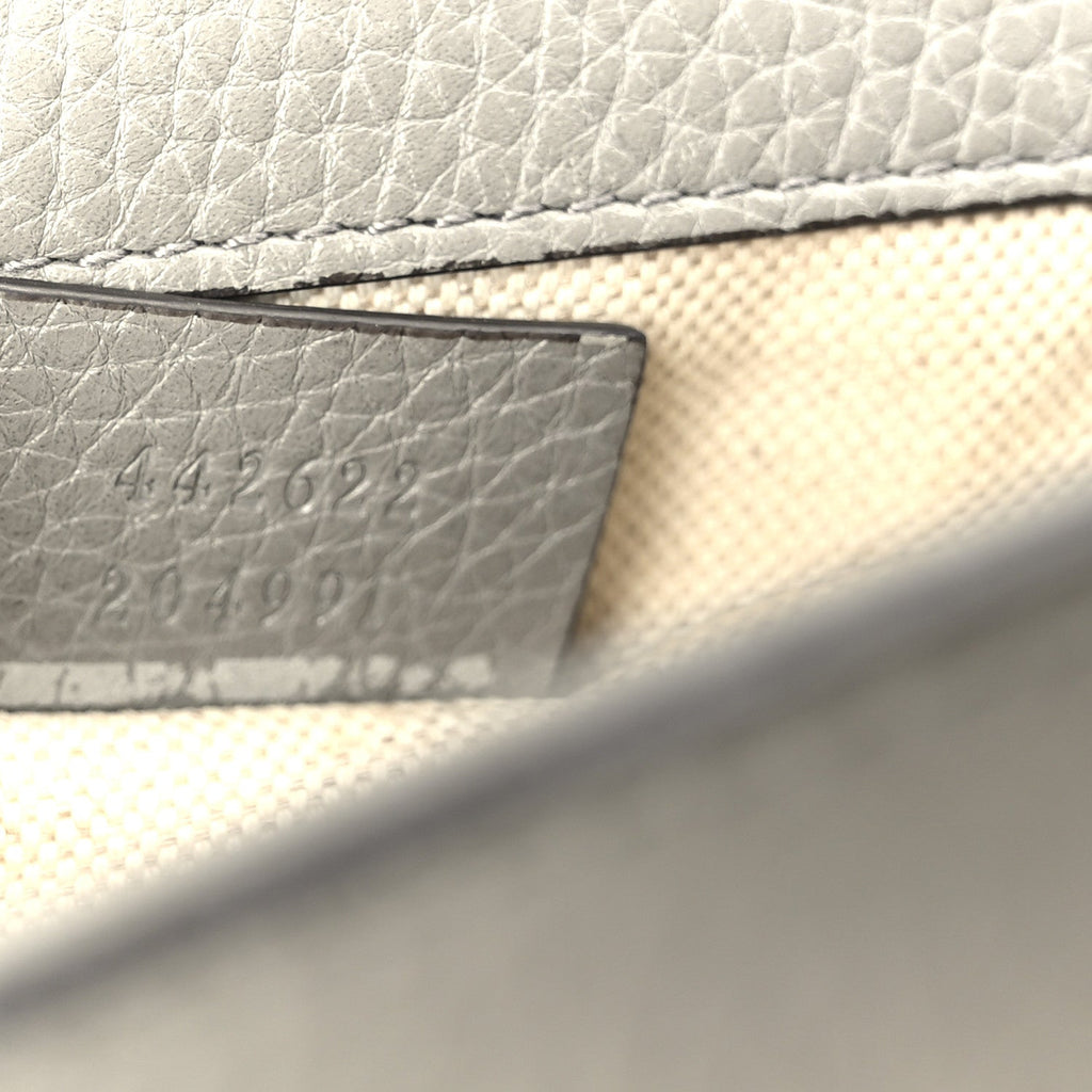 Gucci Cellarius Calfskin Mini GG Marmont Top Handle Bag Deep Grey
