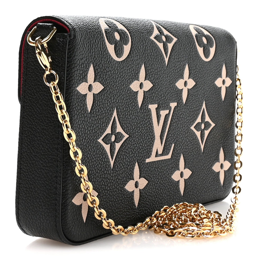 Louis Vuitton Empreinte Monogram Giant Felicie Pochette Black Beige