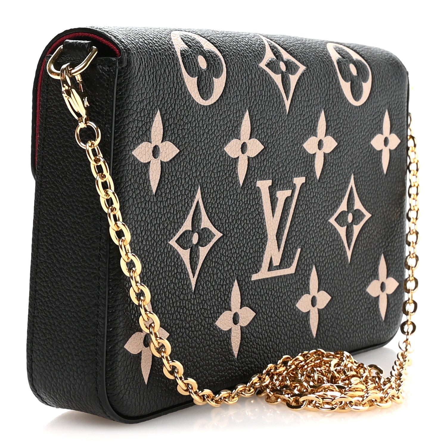 Louis Vuitton Empreinte Monogram Giant Felicie Pochette Black Beige