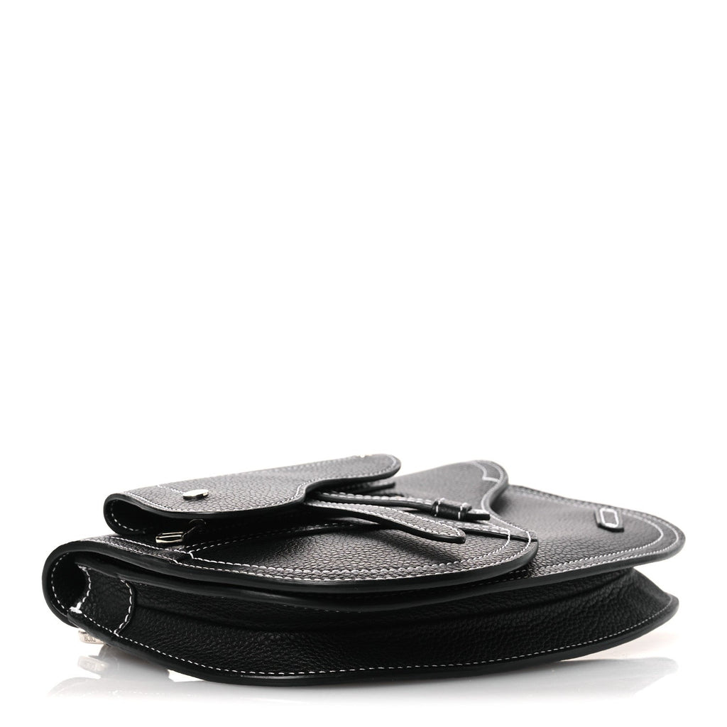 Christian Dior X KAWS Grained Calfskin Saddle Pouch Black
