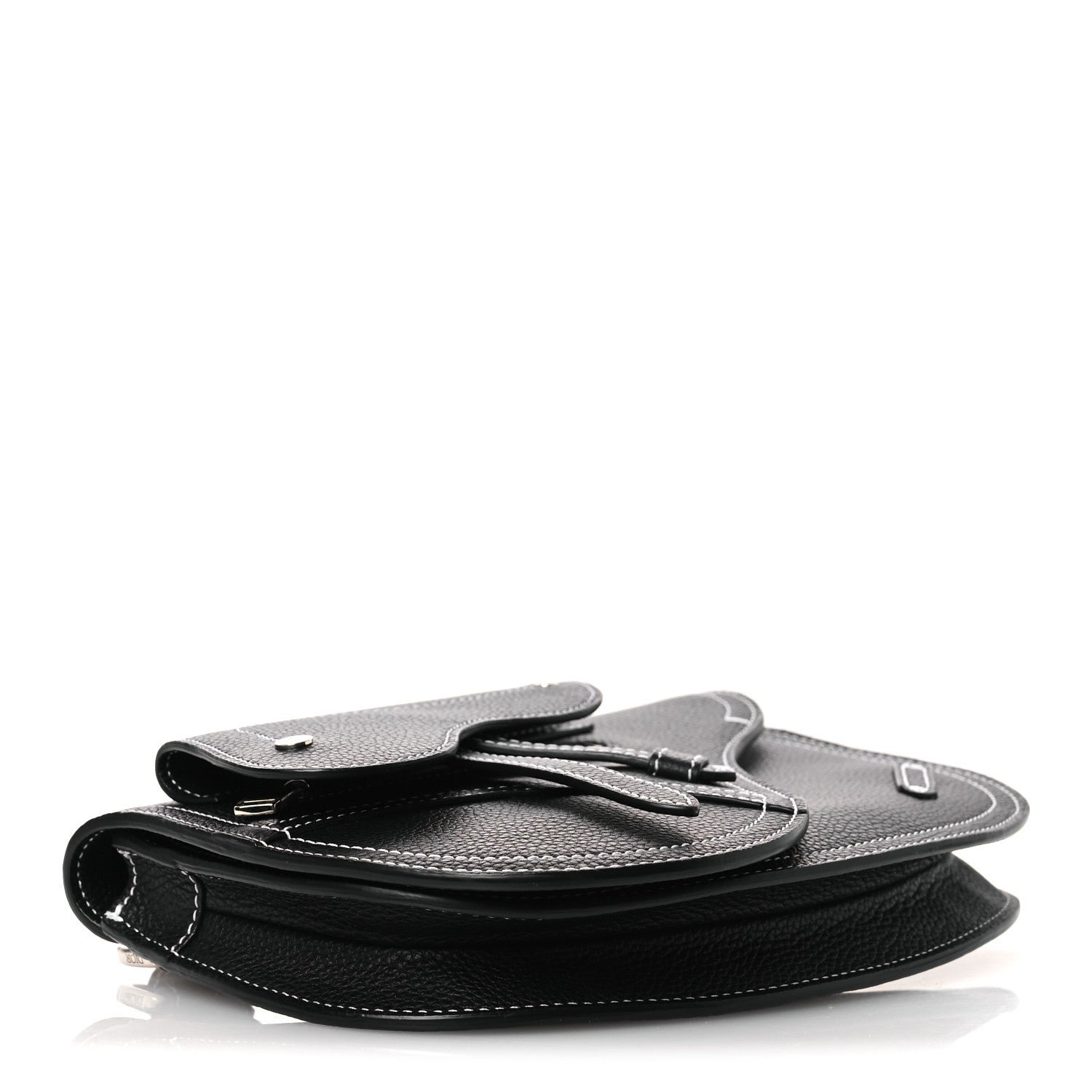 Christian Dior X KAWS Grained Calfskin Saddle Pouch Black