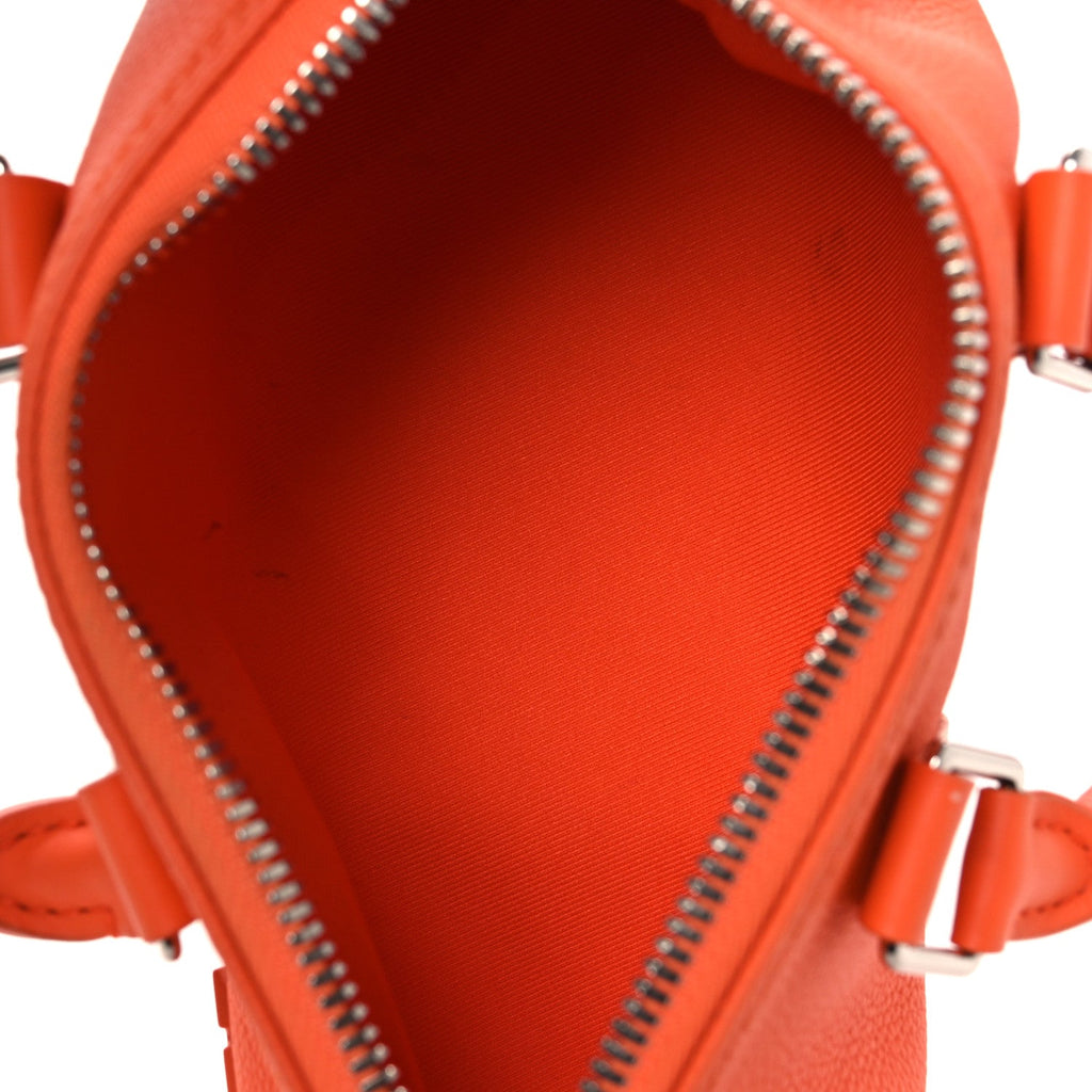 Louis Vuitton Grained Calfskin Aerogram Keepall XS Orange