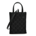Gucci Denim Cuoio Harness GG Monogram Mini Ophidia Tote Bag  Black Medium Grey