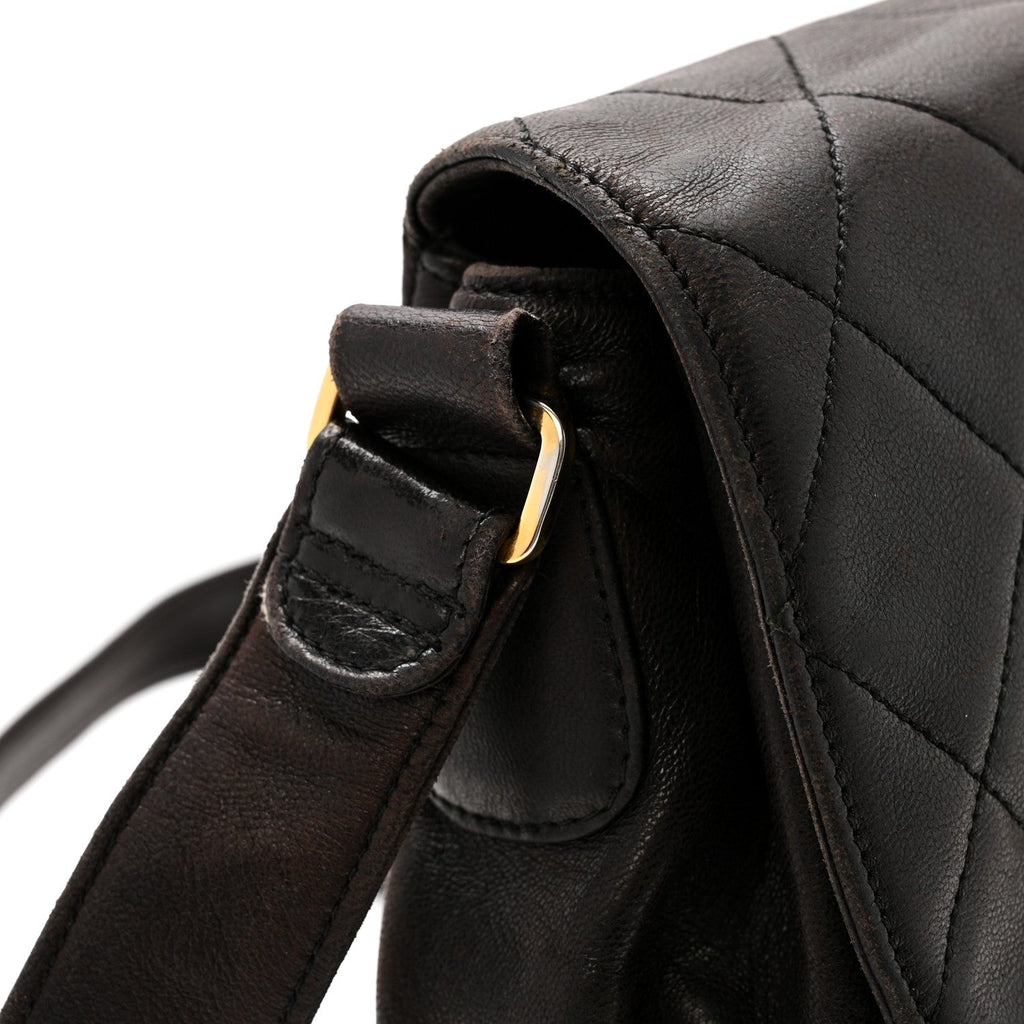 Chanel Lambskin Quilted Flap Shoulder Bag Black