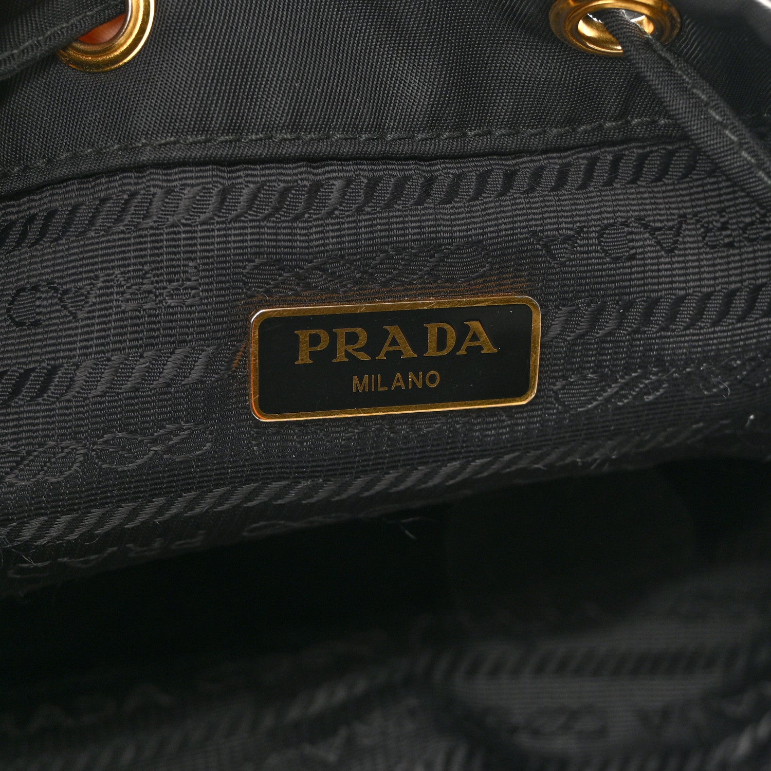 Prada Saffiano Tessuto Nylon Mini Bucket Crossbody Bag Black