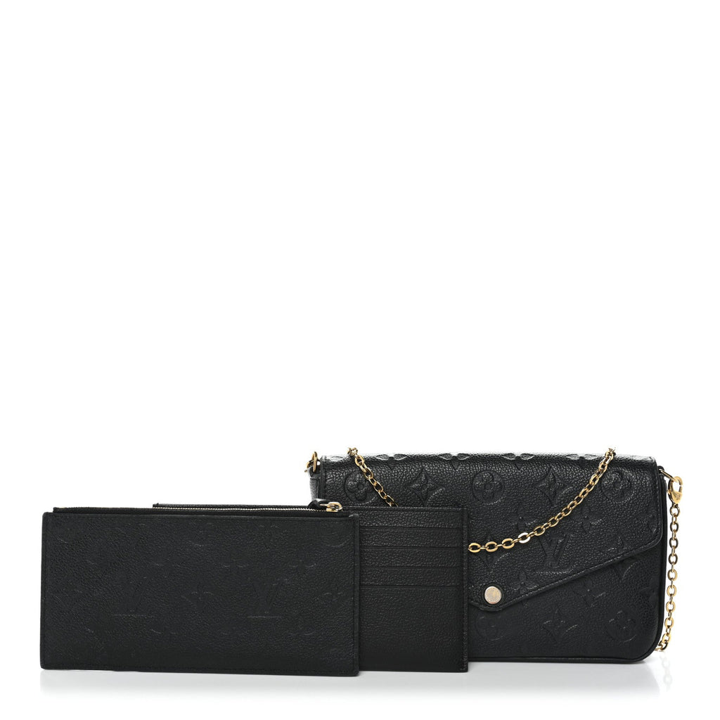 Louis Vuitton Empreinte Pochette Felicie Chain Wallet Black