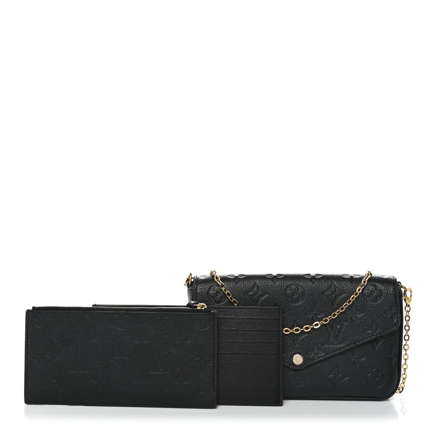 Louis Vuitton Empreinte Pochette Felicie Chain Wallet Black