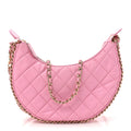 Chanel Lambskin Quilted Small Hobo Bag Pink