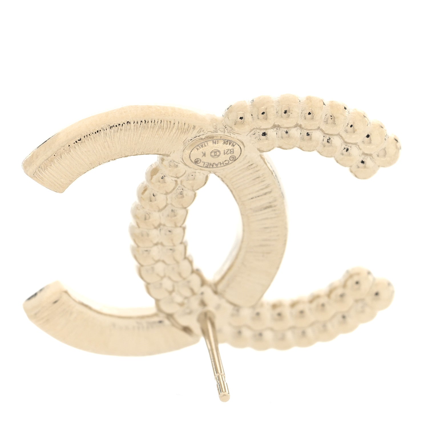 Pearl Crystal CC Earrings Gold