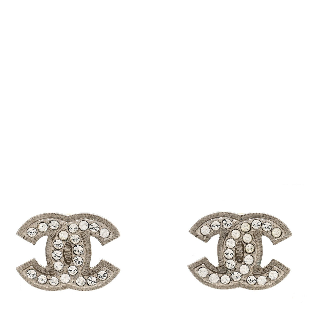 Crystal CC Earrings Silver