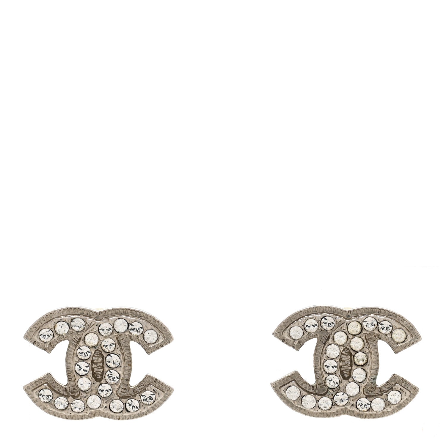 Crystal CC Earrings Silver