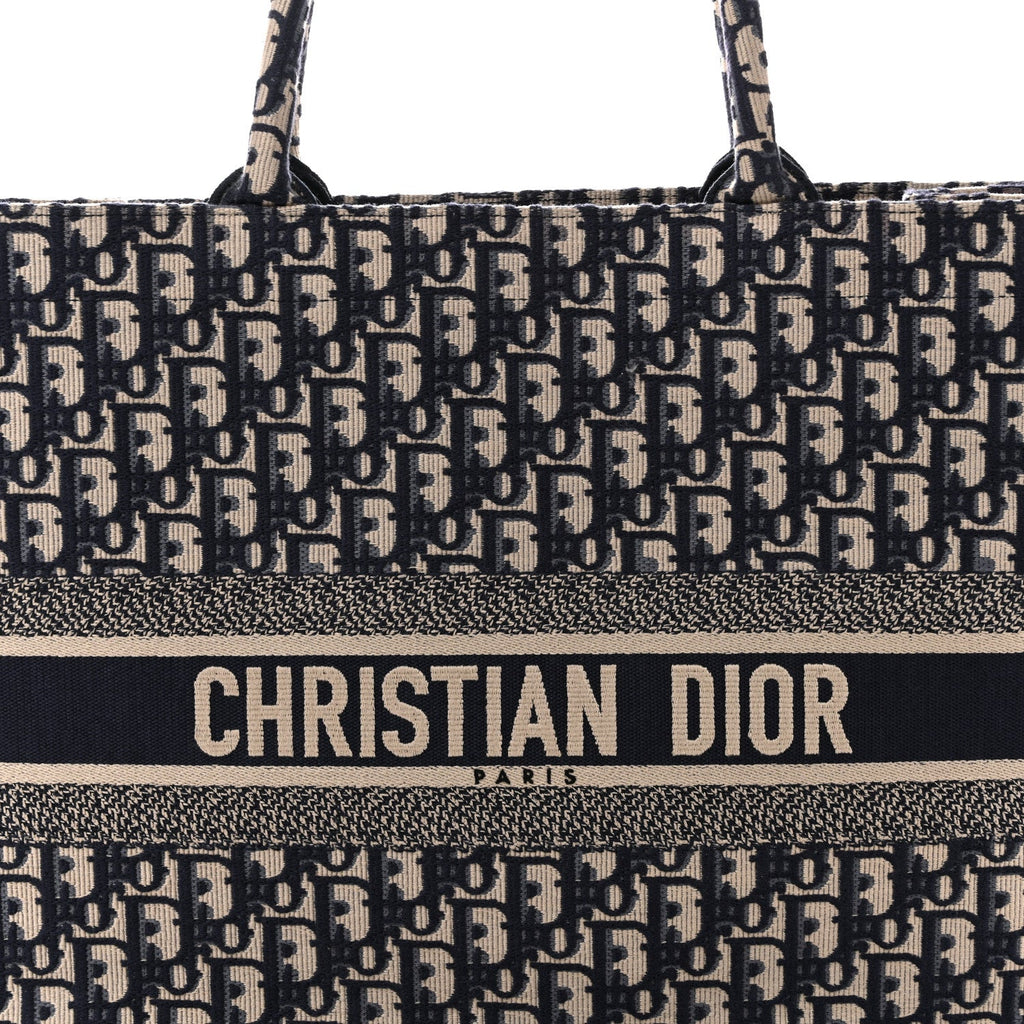 Christian Dior Oblique Large Book Tote Blue Multicolor