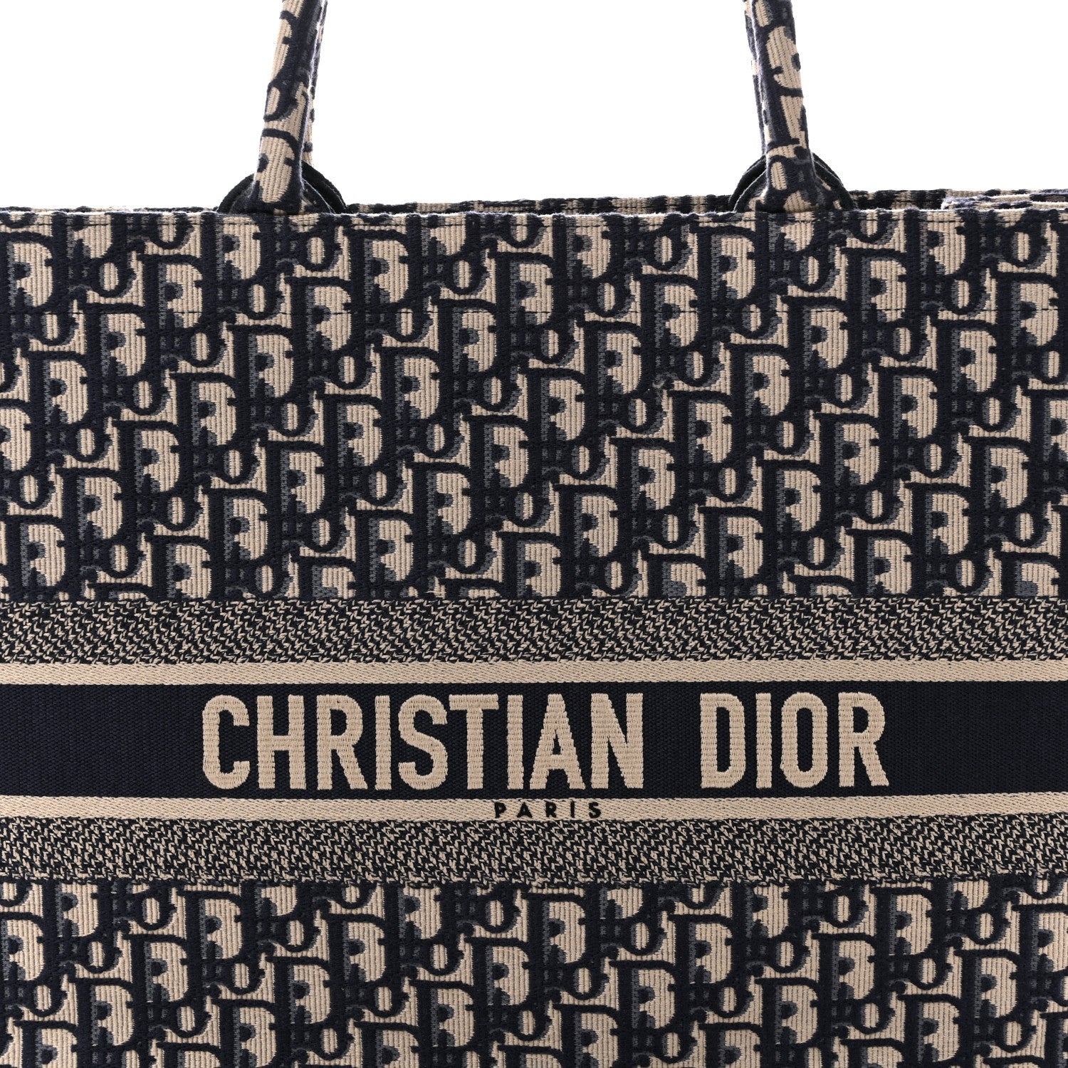 Christian Dior Oblique Large Book Tote Blue Multicolor