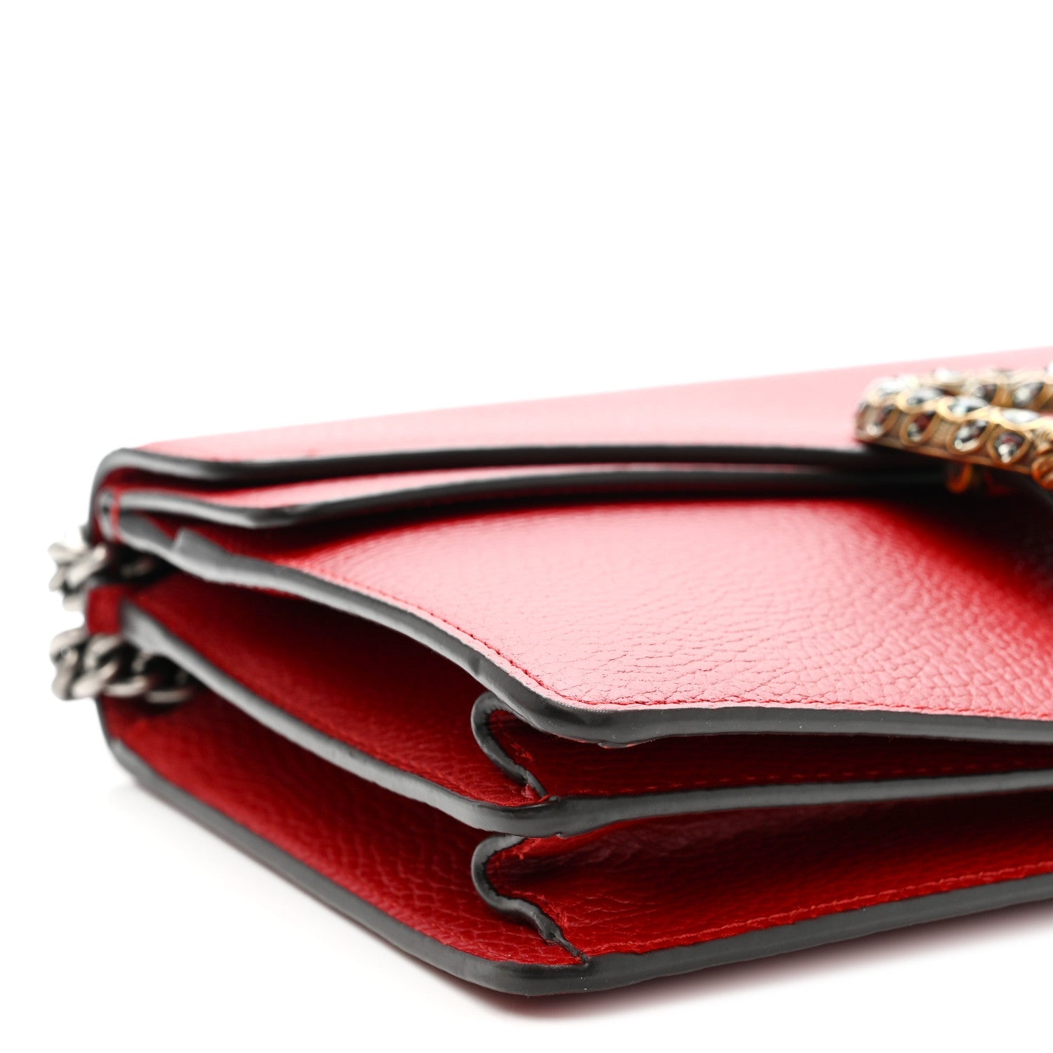 Gucci Dollar Calfskin Swarovski Crystal Small Dionysus Shoulder Bag Hibiscus Red