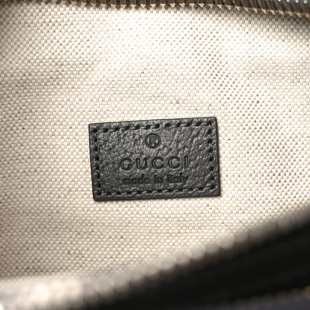 Gucci GG Supreme Monogram Textured Dollar Calfskin Ophidia Belt Bag Grey Black Graphite Grey