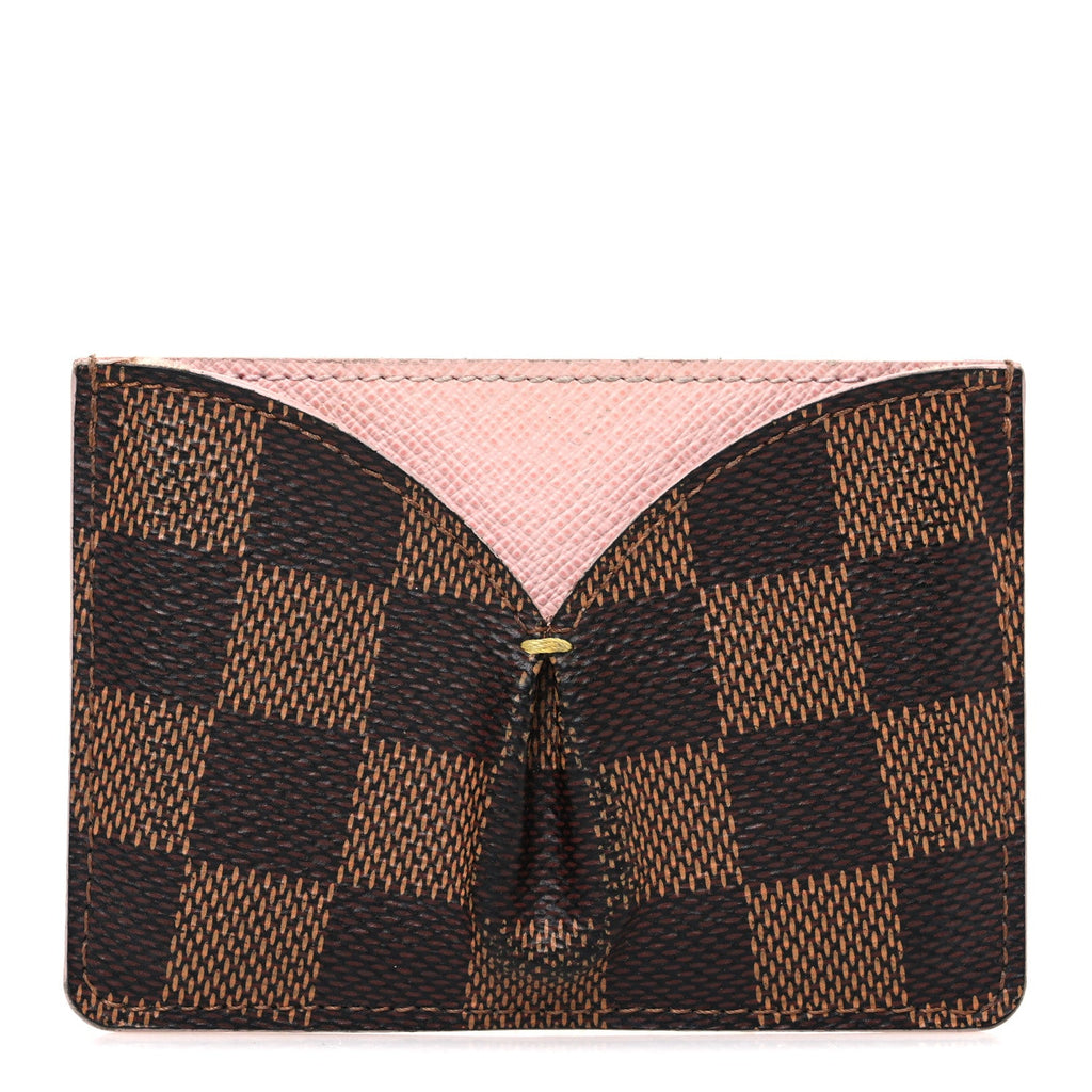 Louis Vuitton Damier Ebene Caissa Card Holder Rose Ballerine