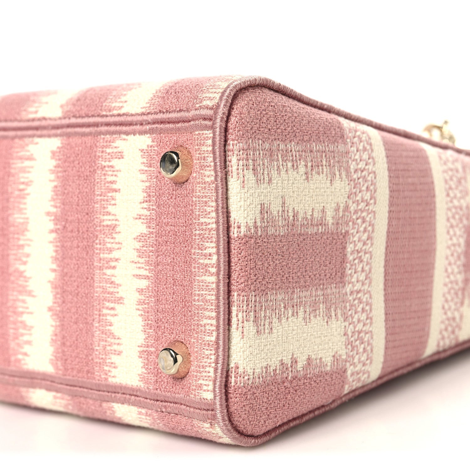Christian Dior Canvas Medium D-Stripes Lady D-Lite Pink