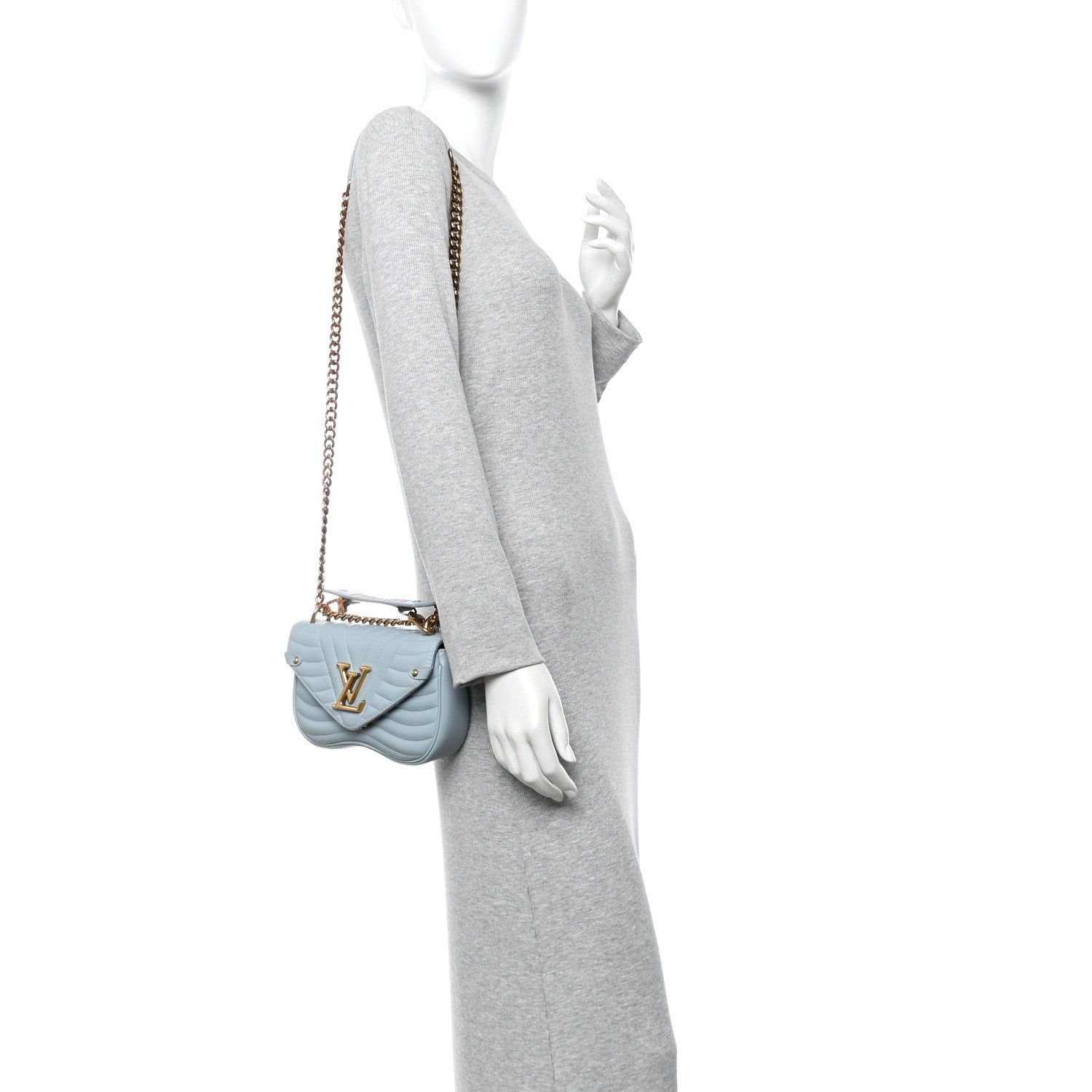 Louis Vuitton Calfskin New Wave Chain PM Porcelain Blue