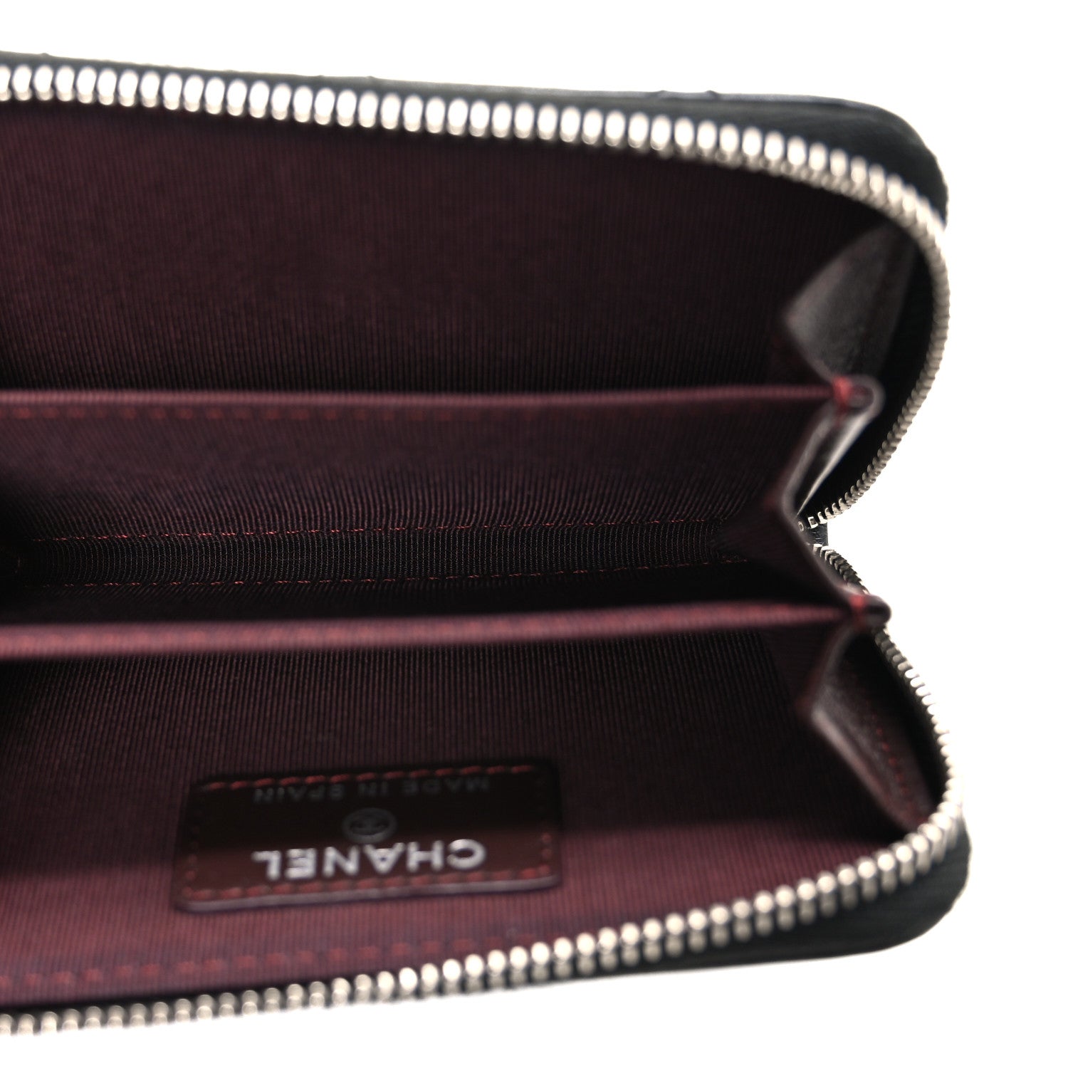 Lambskin Quilted Zip Coin Purse Black