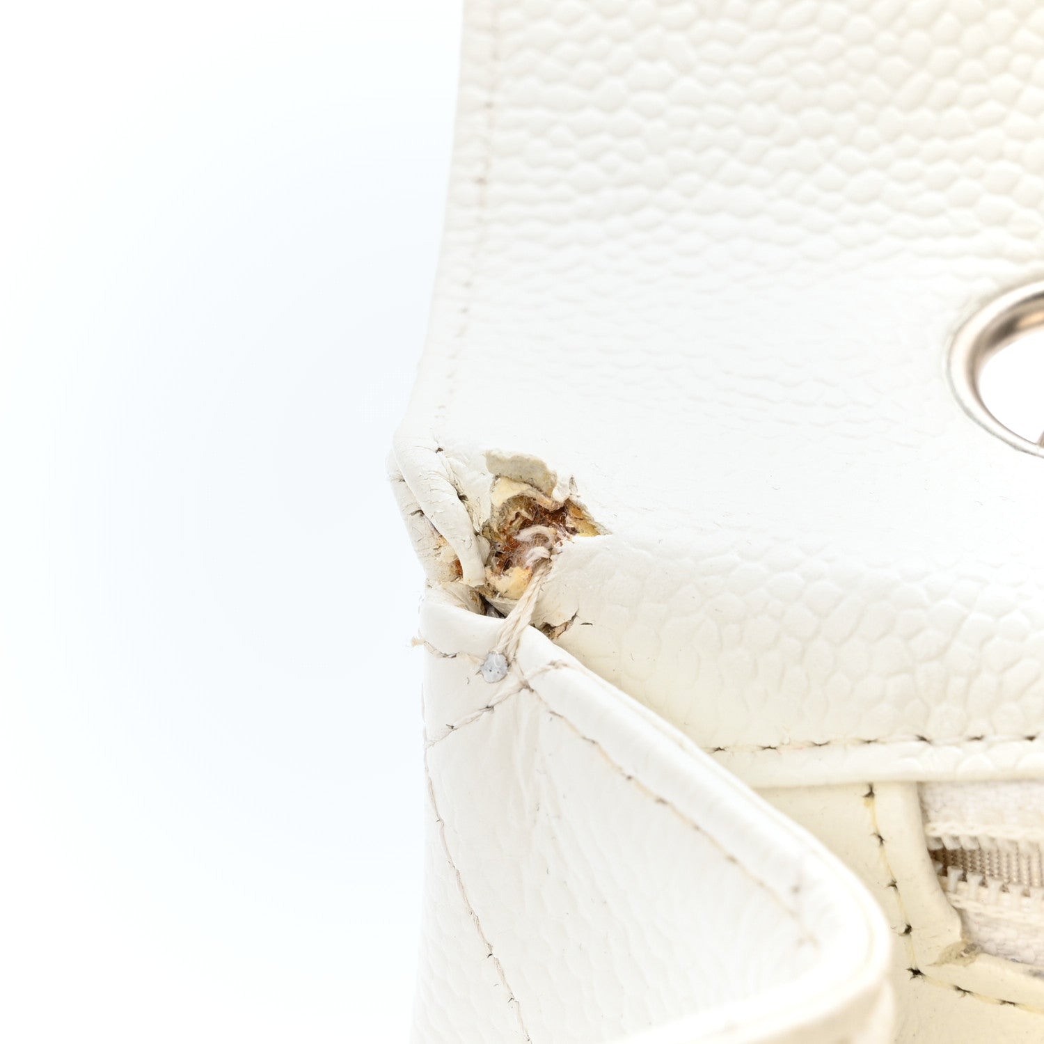 Chanel Caviar Quilted Jumbo Single Flap White