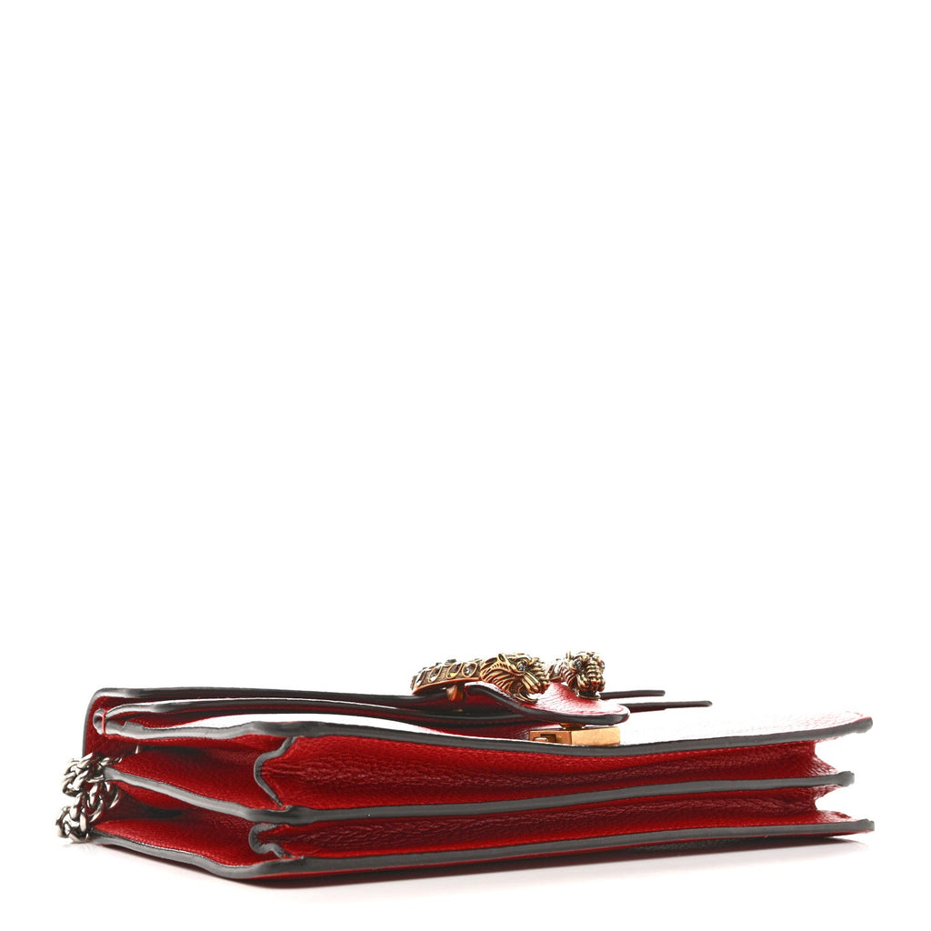 Gucci Dollar Calfskin Swarovski Crystal Small Dionysus Shoulder Bag Hibiscus Red