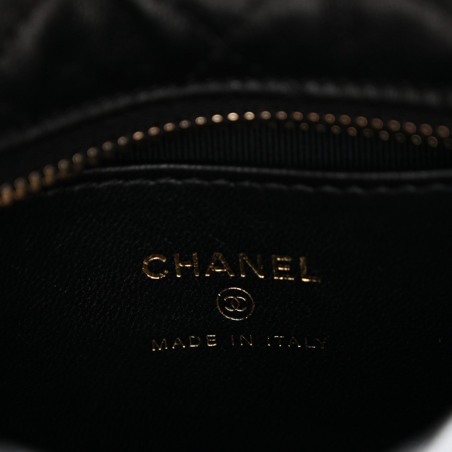 Chanel Lambskin Quilted Chain Around Pouch Black