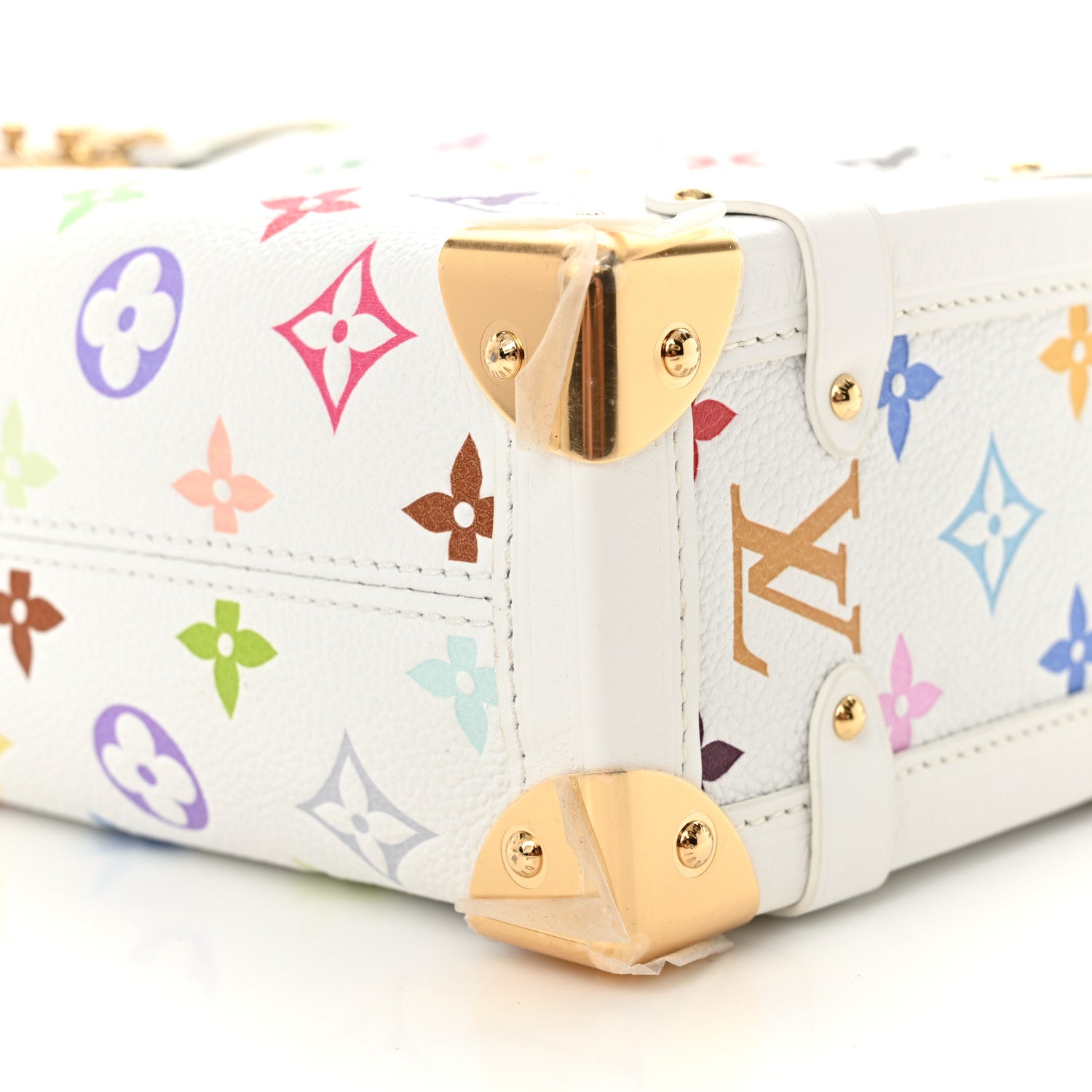 Louis Vuitton LV x TM Cowhide Monogram Multicolor Side Trunk MM White