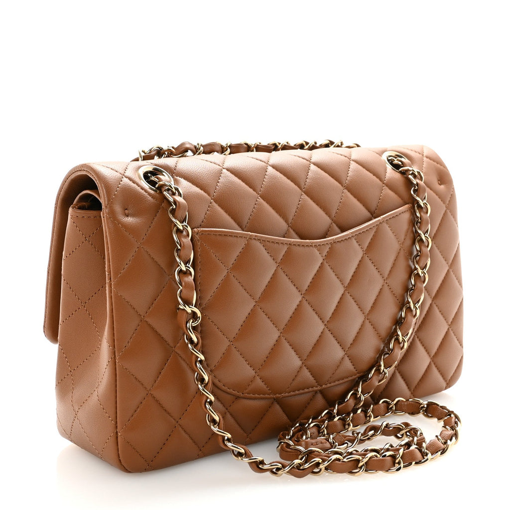 Chanel Lambskin Quilted Medium Double Flap Brown
