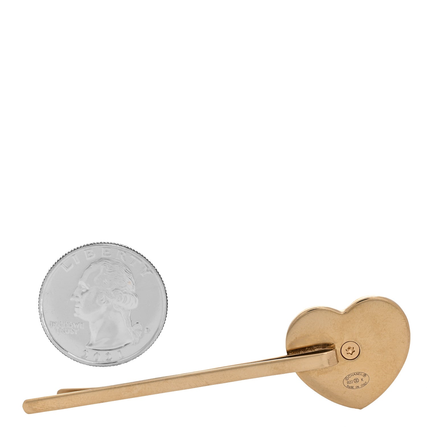 Resin Quilted Heart CC Hair Clip Pin Gold Black