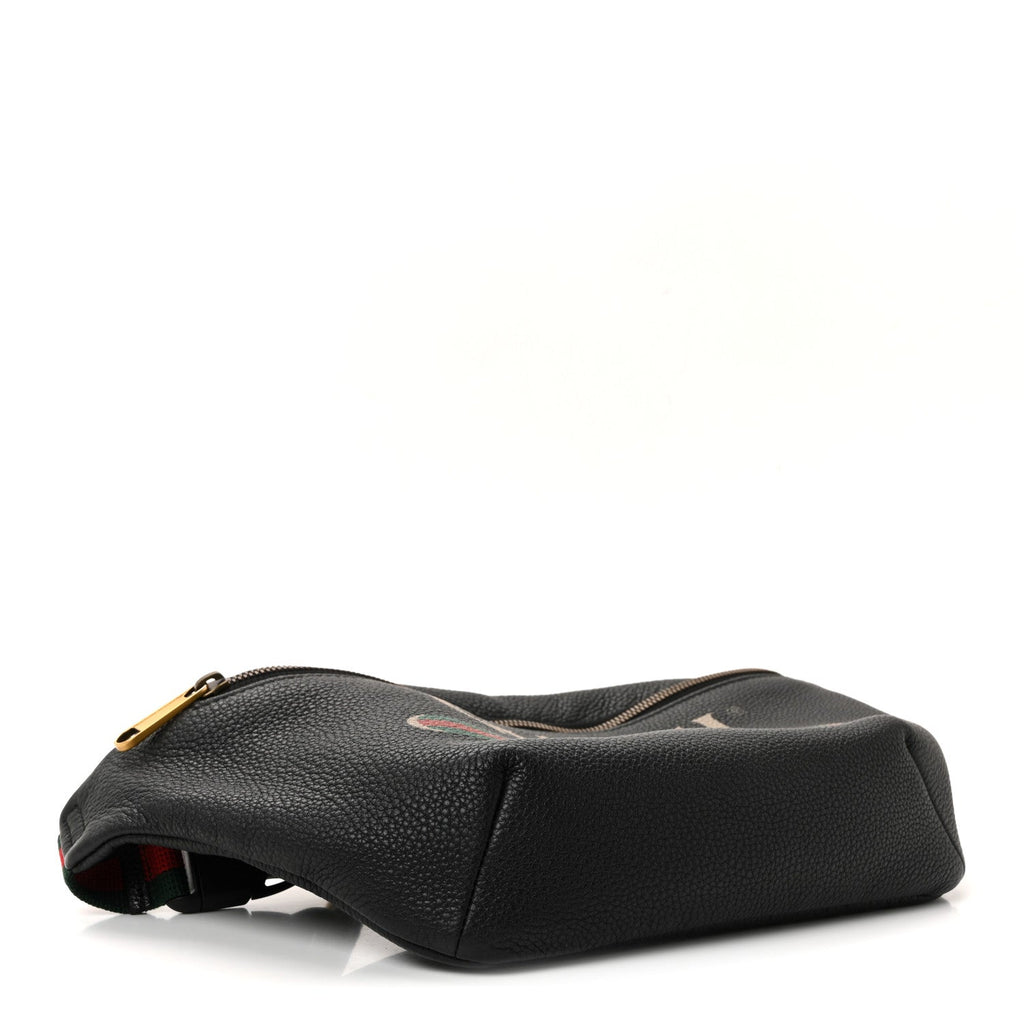 Gucci Grained Calfskin Logo Belt Bag Black