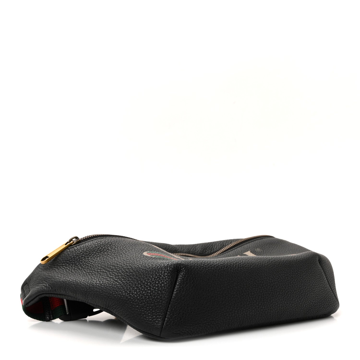 Gucci Grained Calfskin Logo Belt Bag Black
