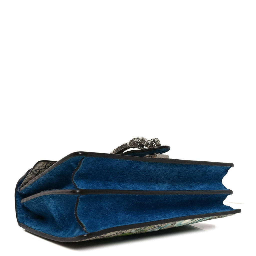 Gucci GG Supreme Monogram Blooms Small Dionysus Shoulder Bag Beige Navy Vintage Blue