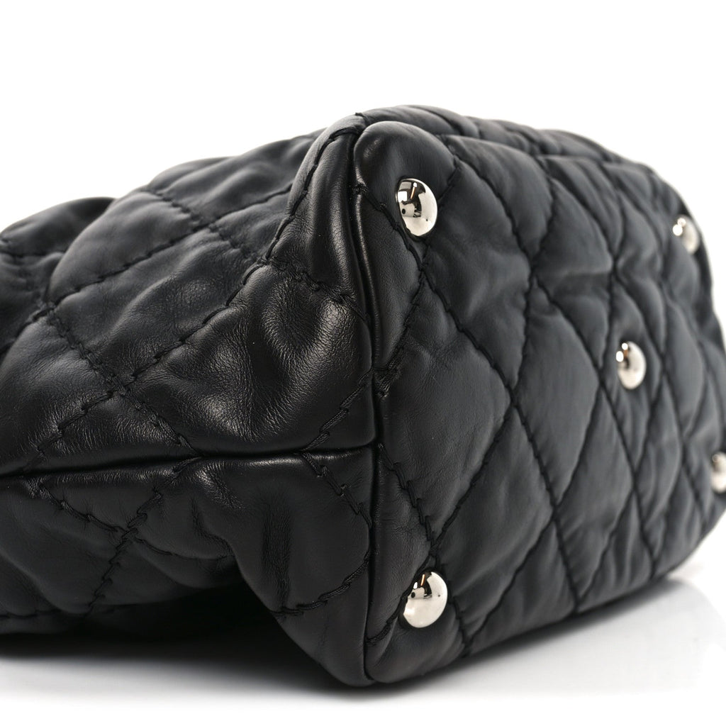 Chanel Calfskin Contrast Stitch Tote Black