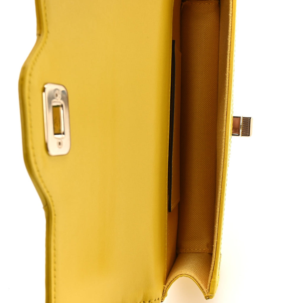 Gucci GG Monogram Scratch Lux Calfskin Mini Luce Shoulder Bag Yellow