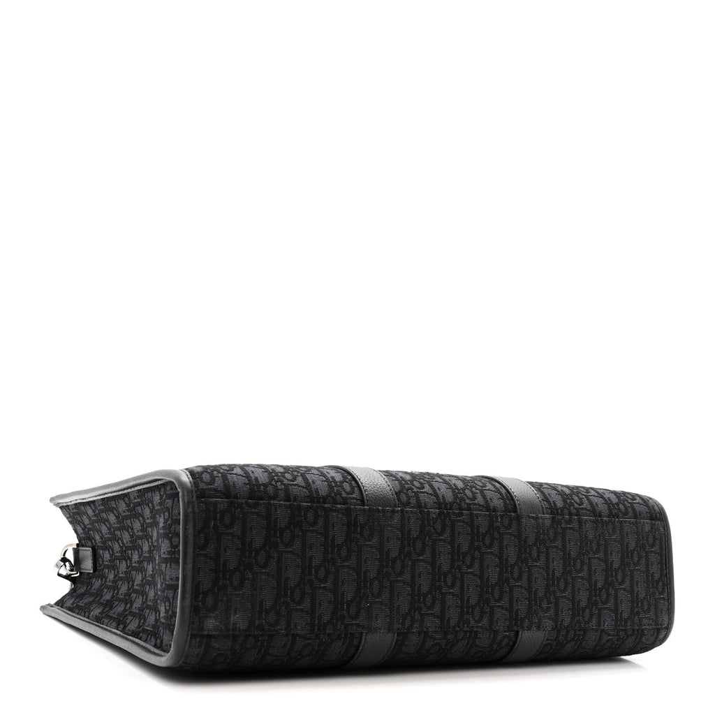 Christian Dior Oblique Grained Calfskin East West Tote Black