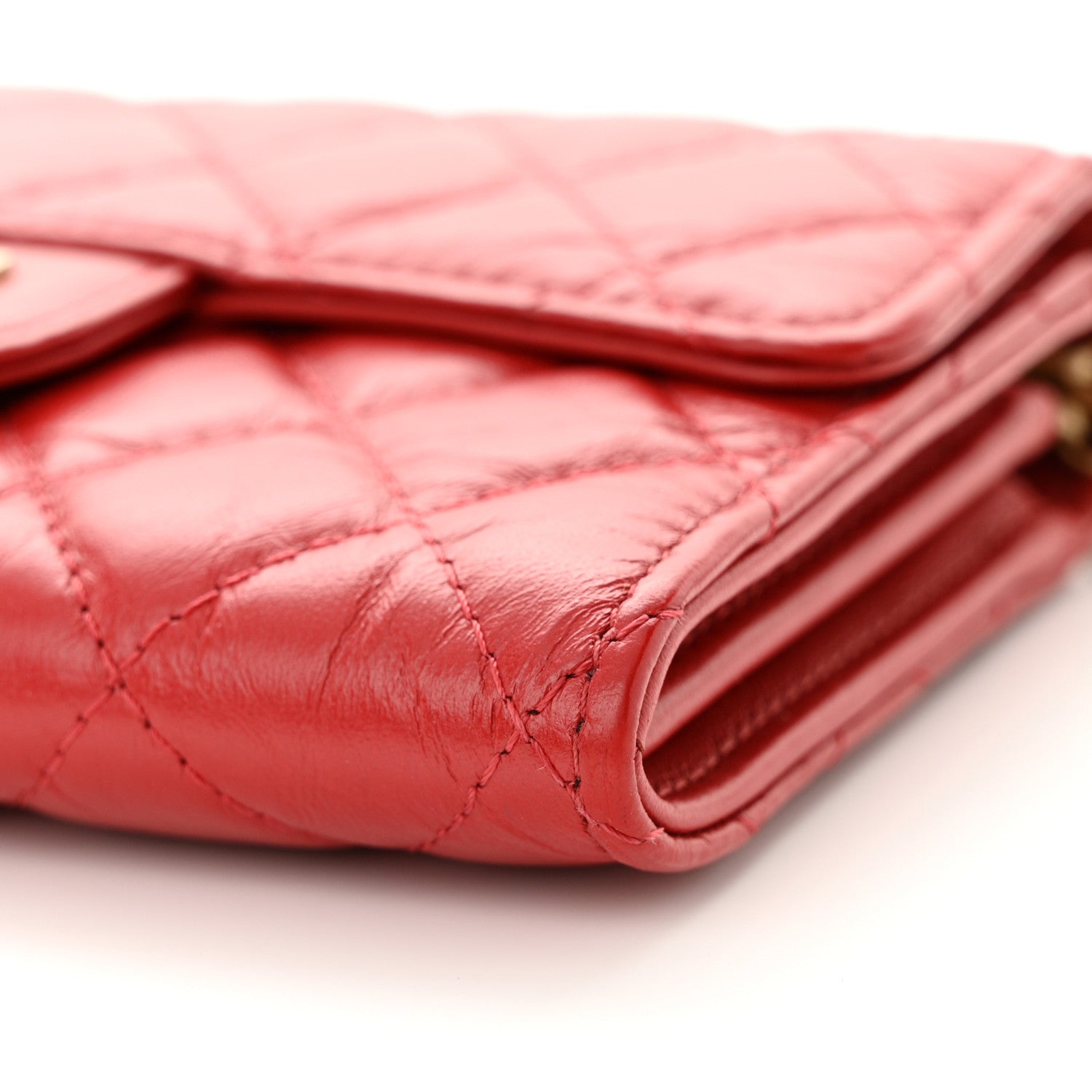 Chanel Aged Calfskin Quilted 2.55 Reissue Clutch With Chain Red