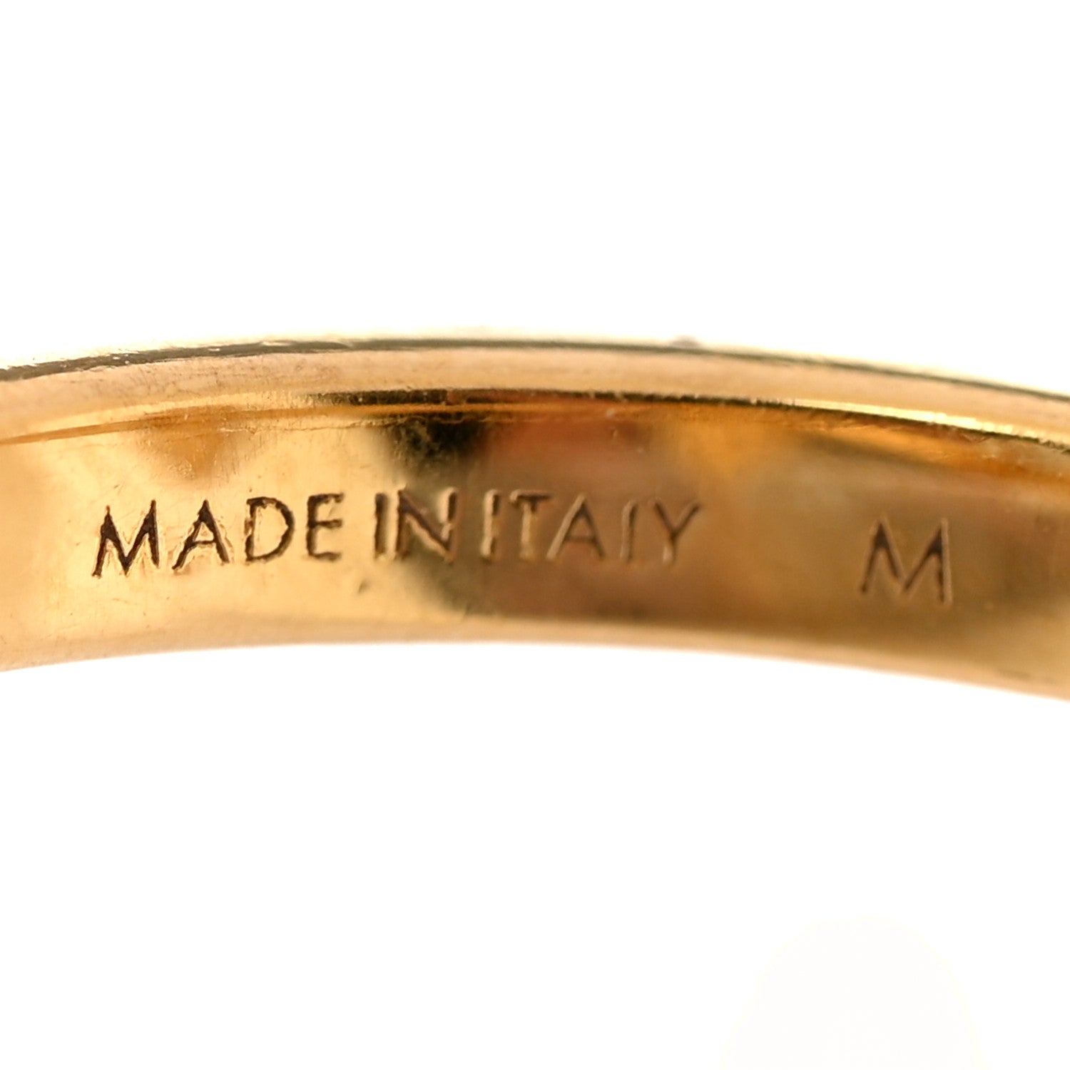 Louis Vuitton Metal Crystal Louisette Signature Ring M Gold