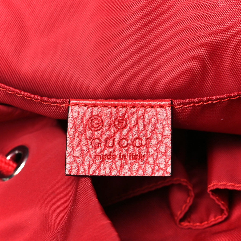 Gucci Nylon Monogram Medium Light Single Buckle Backpack Vibrant Red